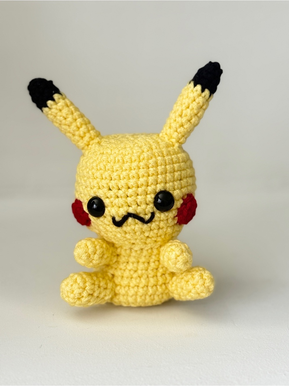 Handmade Yellow Crochet Small Pet Toy - Pikachu-Inspired